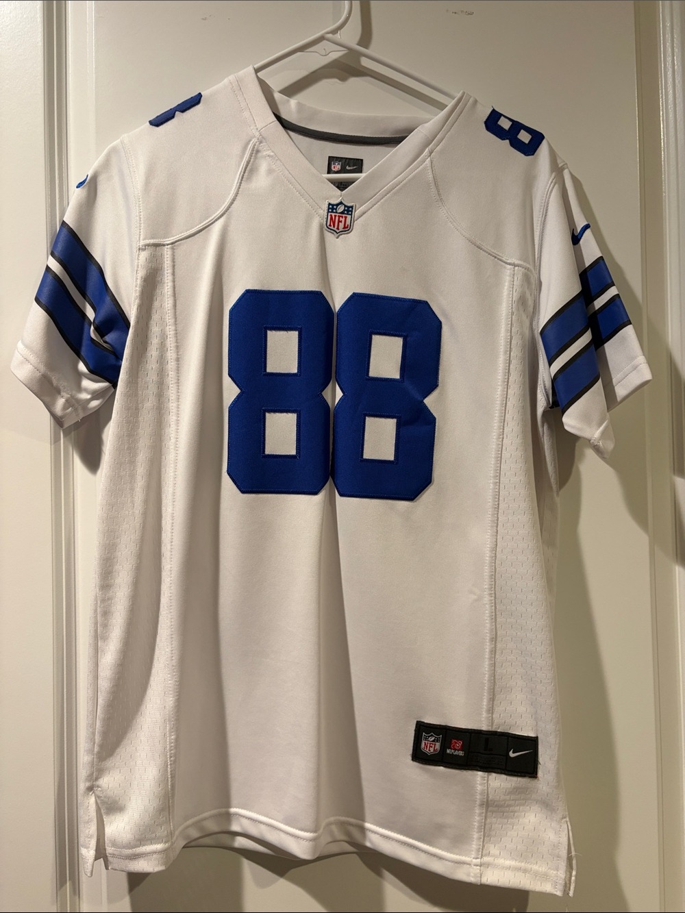 Nike White & Royal Blue Women's #88 Football Jersey